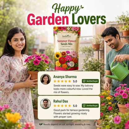 Premium Summer Flower Seeds Mix – 100 Seeds for Home Garden, Balcony & Terrace