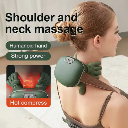 Premium Shiatsu Neck & Shoulder Massager with Heat – Deep Tissue Electric Massage Pillow