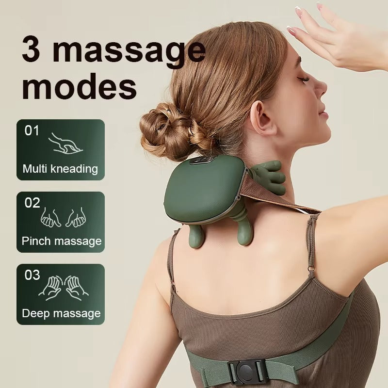 Premium Shiatsu Neck & Shoulder Massager with Heat – Deep Tissue Electric Massage Pillow