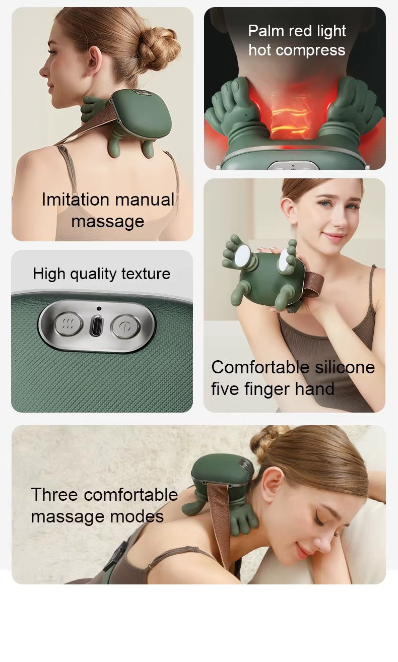 Premium Shiatsu Neck & Shoulder Massager with Heat – Deep Tissue Electric Massage Pillow